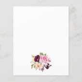 バジェットブルゴーニュフラワーズベビーシャワー招待状 (裏面)