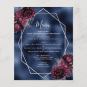 バジェットブルゴーニュフローラシルバー結婚ネイビーのメニュー (正面)