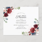 バジェットブルゴーニュフローラブライダルシャワー招待 (正面)