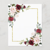 バジェットブルゴーニュフローラブライダルシャワー招待 (裏面)