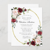 バジェットブルゴーニュフローラブライダルシャワー招待 (正面/裏面)