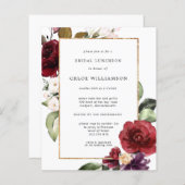 バジェットブルゴーニュフローラブライダルルンチョン招待状 (正面/裏面)