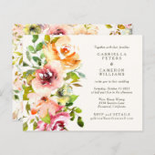 バジェットブルゴーニュフローラ素朴結婚式招待状 (正面/裏面)