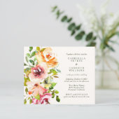 バジェットブルゴーニュフローラ素朴結婚式招待状 (スタンド正面)