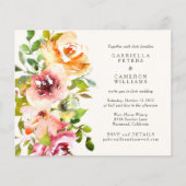 バジェットブルゴーニュフローラ素朴結婚式招待状 (正面)