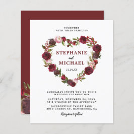 バジェットブルゴーニュフローラ結婚式招待状