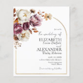 バジェットブルゴーニュフローラ | フォト結婚式招待状 (正面)