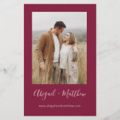 バジェットブルゴーニュモダンフォト結婚式招待状 チラシ (裏面)