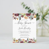 バジェットブルゴーニュレッドフローラベビーシャワー招待状 (スタンド正面)