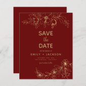 バジェットブルゴーニュ日付を保存フローラゴールドフォイル (正面/裏面)