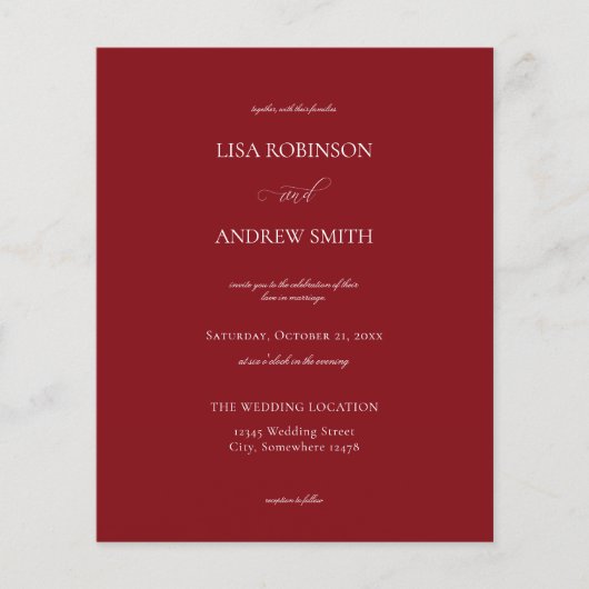 バジェットブルゴーニュ書道結婚のフライヤー チラシ (正面)