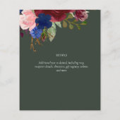 バジェットブルゴーニュ海軍フローラ結婚式招待状Fl チラシ (裏面)