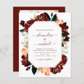 バジェットブルゴーニュ海軍ブルー写真フローラ結婚ズ (正面/裏面)