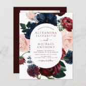 バジェットブルゴーニュ海軍ブルー写真フローラ結婚ズ (正面/裏面)