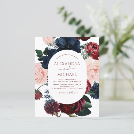 バジェットブルゴーニュ海軍ブルー写真フローラ結婚ズ (スタンド正面)