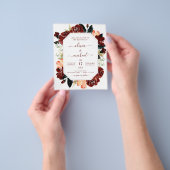 バジェットブルゴーニュ海軍ブルー写真フローラ結婚ズ チラシ (手)