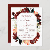 バジェットブルゴーニュ海軍ブルー結婚フローラエレガント (正面/裏面)