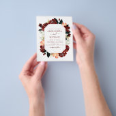 バジェットブルゴーニュ海軍ブルー結婚フローラエレガント チラシ (手)