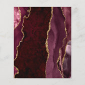 バジェットブルゴーニュ瑪瑙シックなスクリプトウェディング招待 (裏面)