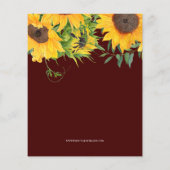 バジェットブルゴーニュ素朴ブライダルシャワー招待 (裏面)