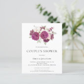バジェットブルゴーニュ花模様カップルシャワー招待状 (スタンド正面)