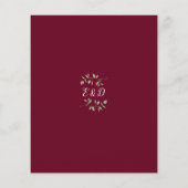 バジェットブルゴーニュ葉金ゴールドアーチウェディング招待 (裏面)