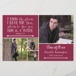 バジェットブルゴーニュ詩の卒業写真コラージュ