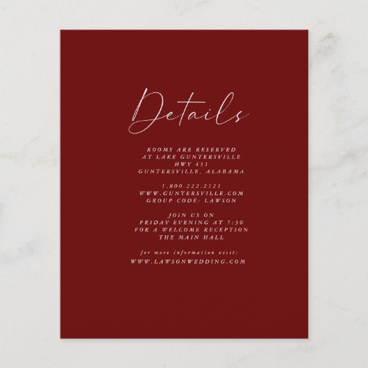 バジェットブルゴーニュ詳細カード | チラシ (正面)