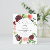 バジェットブルゴーニュ赤面ピンク4フローラブライダルシャワー (スタンド正面)