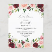 バジェットブルゴーニュ赤面ピンク4フローラブライダルシャワー2 (正面)