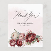 バジェットブルゴーニュ赤面フローラサンキューカード (正面)