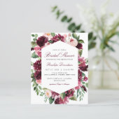 バジェットブルゴーニュ赤面フローラブライダルシャワー招待状 (スタンド正面)