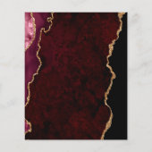 バジェットブルゴーニュ金ゴールドアガテスクリプト結婚式の招待 (裏面)