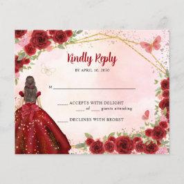 バジェットブルゴーニュ金ゴールドグリッターフローラプリンセスRSVP