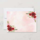 バジェットブルゴーニュ金ゴールドグリッターフローラプリンセスRSVP ノートカード (裏面)