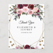 バジェットブルゴーニュ金ゴールドグリッター幾何学感謝 (正面)