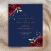 バジェットブルゴーニュ金ゴールドフローラネイビーブルー結婚ズ