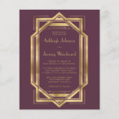 バジェットブルゴーニュ金ゴールドヴィンテージ1920年代デコ結婚ズ (正面)