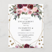 バジェットブルゴーニュ金ゴールド婚約パーティ招待状 (正面)