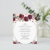 バジェットブルゴーニュ金ゴールド幾何学結婚式招待状 (スタンド正面)