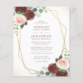 バジェットブルゴーニュ金ゴールド&赤面ピンクフローラ結婚ズ (正面)