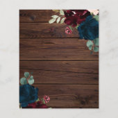 バジェットブルゴーニュ&ネイビーウッドベビーシャワー招待状 (裏面)