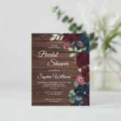 バジェットブルゴーニュ&ネイビーブライダルシャワー招待 (スタンド正面)