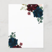 バジェットブルゴーニュ&ネイビーブライダルシャワー招待 (裏面)