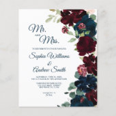 バジェットブルゴーニュ&ネイビーブルー結婚フラワーズ (正面)