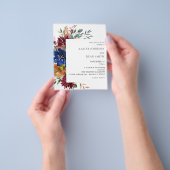 バジェットブルゴーニュ&ネイビー秋結婚フローラのV2 チラシ (手)