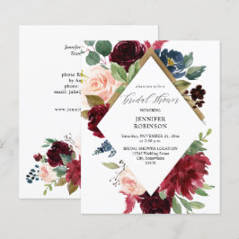 バジェットブルゴーニュ，ネイビー&赤面ピンクブライダルシャワー