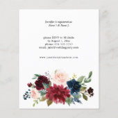 バジェットブルゴーニュ、ネイビー&赤面ピンクブライダルシャワー チラシ (裏面)