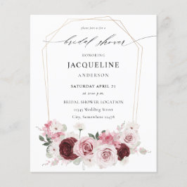 バジェットブルゴーニュ&ピンクエレフローラブライダルシャワー2 チラシ