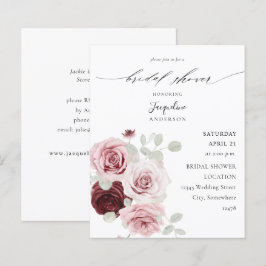 バジェットブルゴーニュ&ピンクフローラエレブライダルシャワー